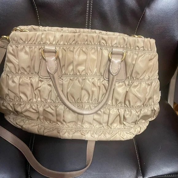 Prada Tessuto Ruched Shoulder Bag - Picture 7 of 9